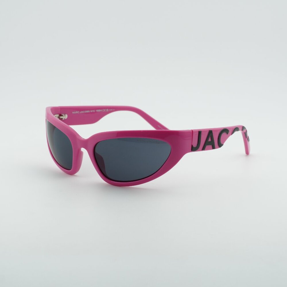 Marc Jacobs MARC 738/S 0EWW IR Sunglasses Fuchsia Cat Eye Frame, Grey Lenses